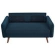 Modway Revive Modern Fabric Upholstered Loveseat in Walnut/Azure