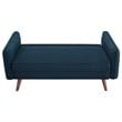 Modway Revive Modern Fabric Upholstered Loveseat in Walnut/Azure