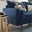Modway Revive Modern Fabric Upholstered Loveseat in Walnut/Azure