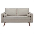 Modway Revive Modern Fabric Upholstered Loveseat in Walnut/Beige