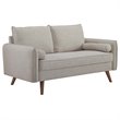 Modway Revive Modern Fabric Upholstered Loveseat in Walnut/Beige
