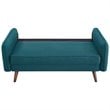 Modway Revive Modern Fabric Upholstered Loveseat in Walnut/Teal