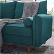 Modway Revive Modern Fabric Upholstered Loveseat in Walnut/Teal