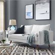 Modway Revive Modern Fabric Upholstered Loveseat in Walnut/White