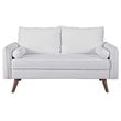 Modway Revive Modern Fabric Upholstered Loveseat in Walnut/White