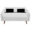 Modway Revive Modern Fabric Upholstered Loveseat in Walnut/White