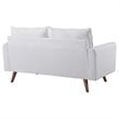 Modway Revive Modern Fabric Upholstered Loveseat in Walnut/White