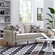 Modway Revive Modern Fabric Upholstered Sofa in Beige & Walnut