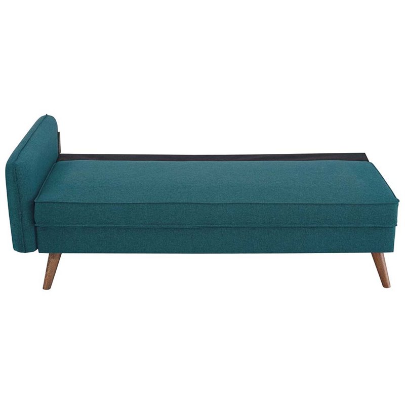 Modway Revive Modern Fabric Upholstered Sofa in Teal & Walnut