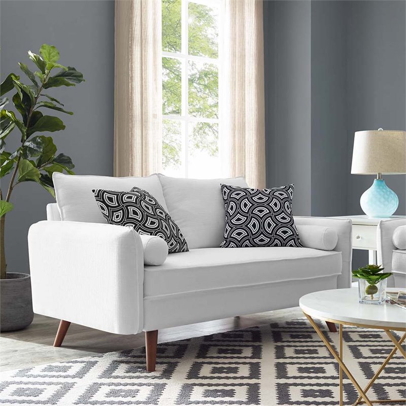 Modway Revive Contemporary Modern Sofa in White Cymax Business