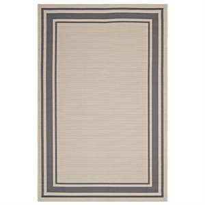 modway rim area rug in gray and beige