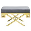 Modway Rove Velvet Bench in Gold and Gray