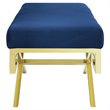 Modway Rove Velvet Bench in Gold and Navy