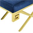 Modway Rove Velvet Bench in Gold and Navy