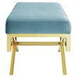 Modway Rove Velvet Bench in Gold and Sea Blue
