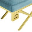 Modway Rove Velvet Bench in Gold and Sea Blue