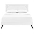 Modway Ruthie Queen Vinyl Platform Bed with Round Splayed Legs in White