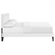 Modway Ruthie Queen Vinyl Platform Bed with Squared Tapered Legs in White