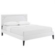 Modway Ruthie Queen Vinyl Platform Bed with Squared Tapered Legs in White