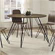 Modway Satellite Modern Steel and MDF Wood Circular Dining Table in Walnut