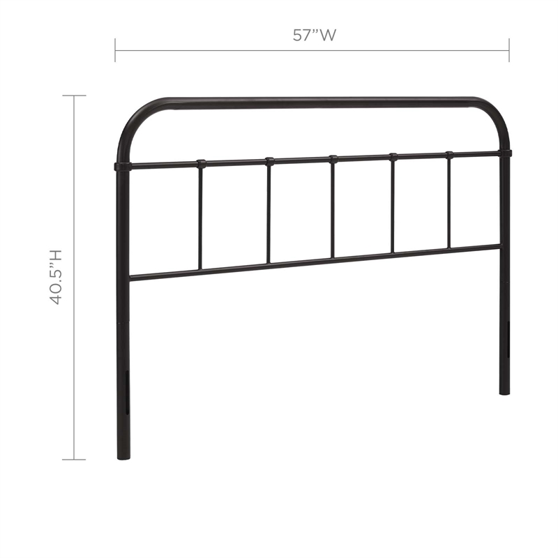 Modway Serena Full Powder Coated Steel Headboard in Brown