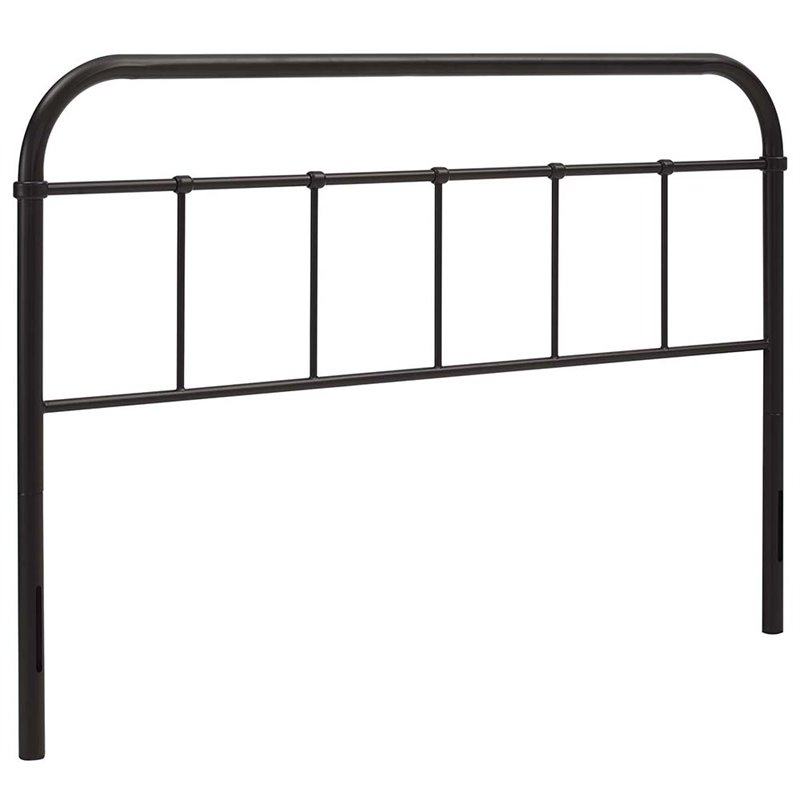 Modway Serena Steel Metal Spindle Queen Headboard in Brown