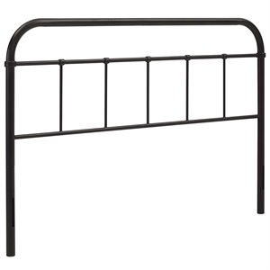 Modway Serena Steel Metal Spindle Queen Headboard in Brown