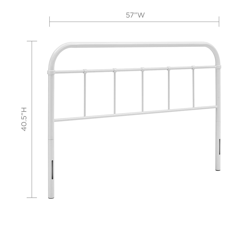 Modway Serena Full Powder Coated Steel Headboard in White