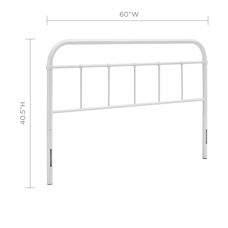 Modway Serena Queen Powder Coated Steel Headboard in White