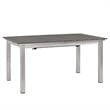 Modway Shore 5-Piece Extendable Aluminum Patio Dining Set in Silver and Black