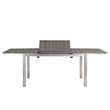 Modway Shore 5-Piece Extendable Aluminum Patio Dining Set in Silver and Black