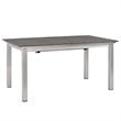 Modway Shore 7-Piece Extendable Aluminum Patio Dining Set in Silver and Black