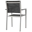 Modway Shore 7-Piece Extendable Aluminum Patio Dining Set in Silver and Black