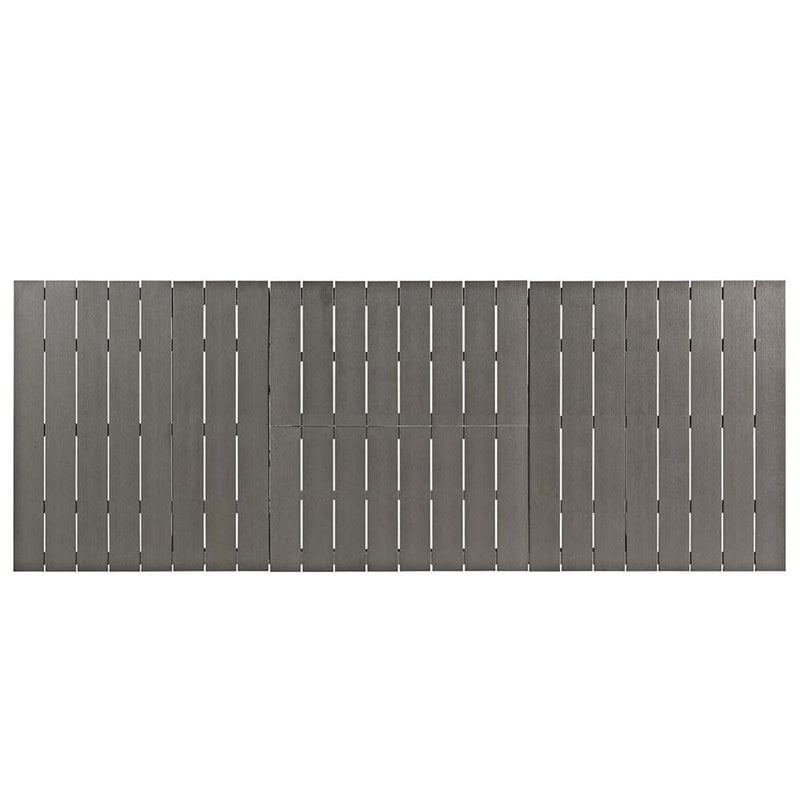 Modway Shore 7-Piece Extendable Aluminum Patio Dining Set in Silver and Black