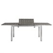 Modway Shore 9-Piece Extendable Aluminum Patio Dining Set in Silver and Black