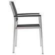 Modway Shore 9-Piece Extendable Aluminum Patio Dining Set in Silver and Black