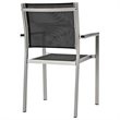 Modway Shore 9-Piece Extendable Aluminum Patio Dining Set in Silver and Black