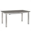 Modway Shore 5-Piece Extendable Aluminum Patio Dining Set in Silver and Gray