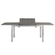 Modway Shore 5-Piece Extendable Aluminum Patio Dining Set in Silver and Gray