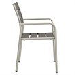 Modway Shore 5-Piece Extendable Aluminum Patio Dining Set in Silver and Gray