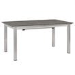 Modway Shore 7-Piece Extendable Aluminum Patio Dining Set in Silver and Gray