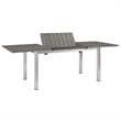 Modway Shore 7-Piece Extendable Aluminum Patio Dining Set in Silver and Gray