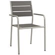 Modway Shore 7-Piece Extendable Aluminum Patio Dining Set in Silver and Gray