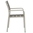 Modway Shore 7-Piece Extendable Aluminum Patio Dining Set in Silver and Gray