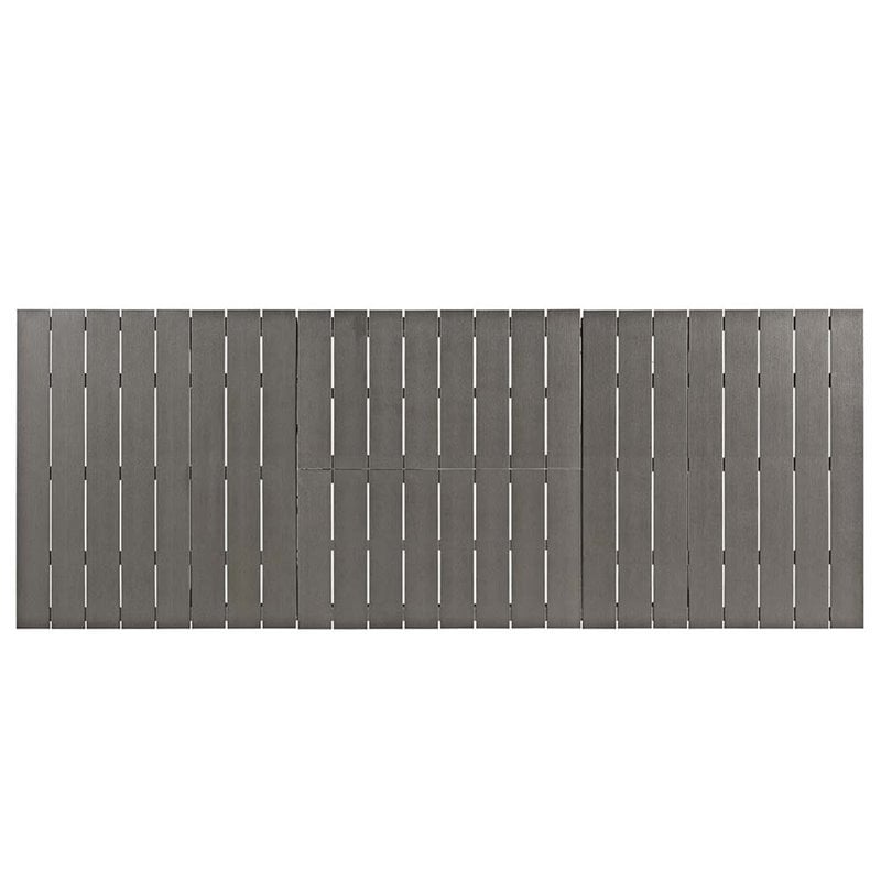 Modway Shore 7-Piece Extendable Aluminum Patio Dining Set in Silver and Gray