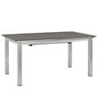 Modway Shore 9-Piece Extendable Aluminum Patio Dining Set in Silver and Gray