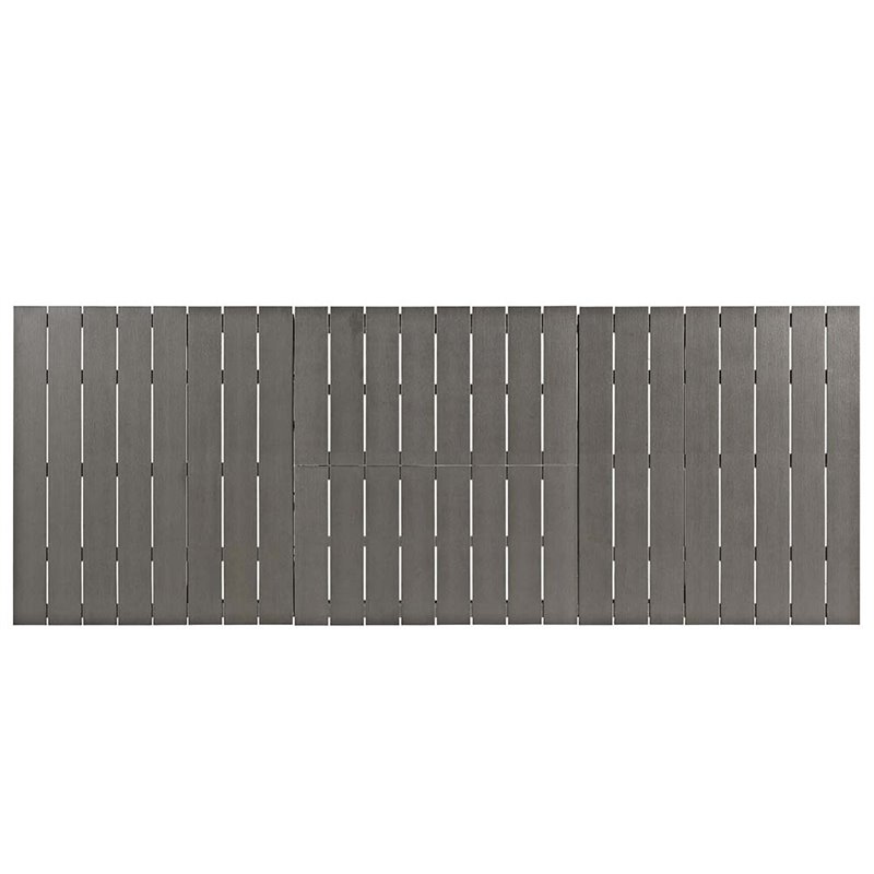 Modway Shore 9-Piece Extendable Aluminum Patio Dining Set in Silver and Gray
