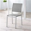 Modway Shore Fabric and Aluminum Outdoor Patio Dining Side Chair in Silver/Gray