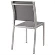 Modway Shore Fabric and Aluminum Outdoor Patio Dining Side Chair in Silver/Gray
