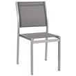 Modway Shore Aluminum Fabric Patio Dining Side Chairs in Silver/Gray (Set of 2)